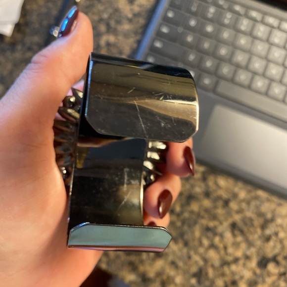 Mid century Vintage Crystal Flower Cuff - Picture 4 of 4